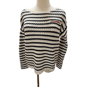 Tommy Hilfiger‎ Red White Blue Sweater Striped Boat Neck Beach Classic Small